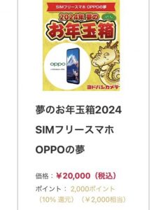 ヨドバシ『SIMフリースマホ OPPOの夢』の福袋の中身2024-2-1